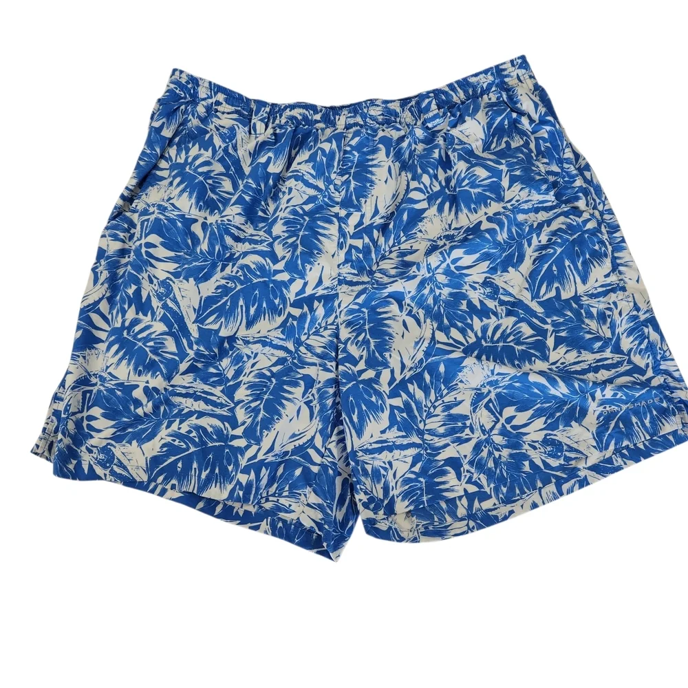 Columbia Sportswear Men’s XXL Blue Tropical Swim Trunks Mesh Lined Beach Shorts